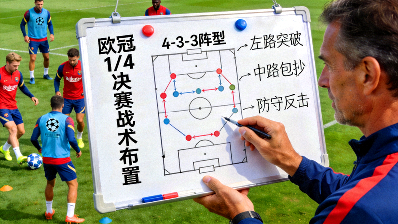 欧冠赛事新闻配图 - 球队训练场景与战术板示意图