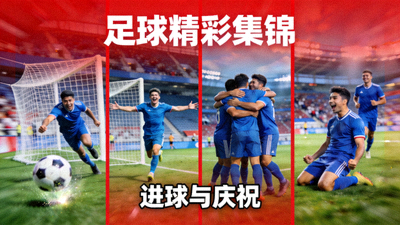 足球精彩集锦视频缩略图 - 进球瞬间与庆祝画面合集